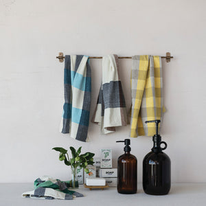 Large Glass Dispenser with Pump, Amber & Black