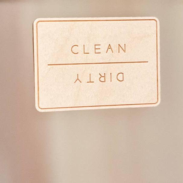 Wooden Clean | Dirty Dishwasher Magnet: Rectangle