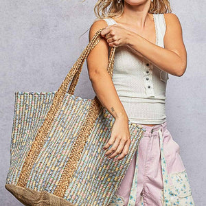 Cotton Dotted  Boho Tote Bag: