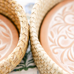 Round Ivy Swirls Bread Warmer Basket