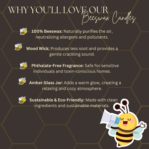 Beeswax Candle: Wood Wick | Hand-poured - 8 oz.