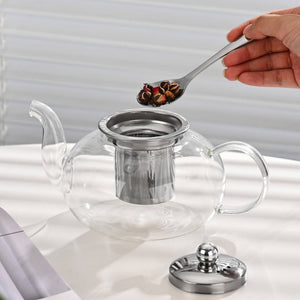 Fox Run Glass Teapot with Infuser, 4 Cup Clear Tea Pot