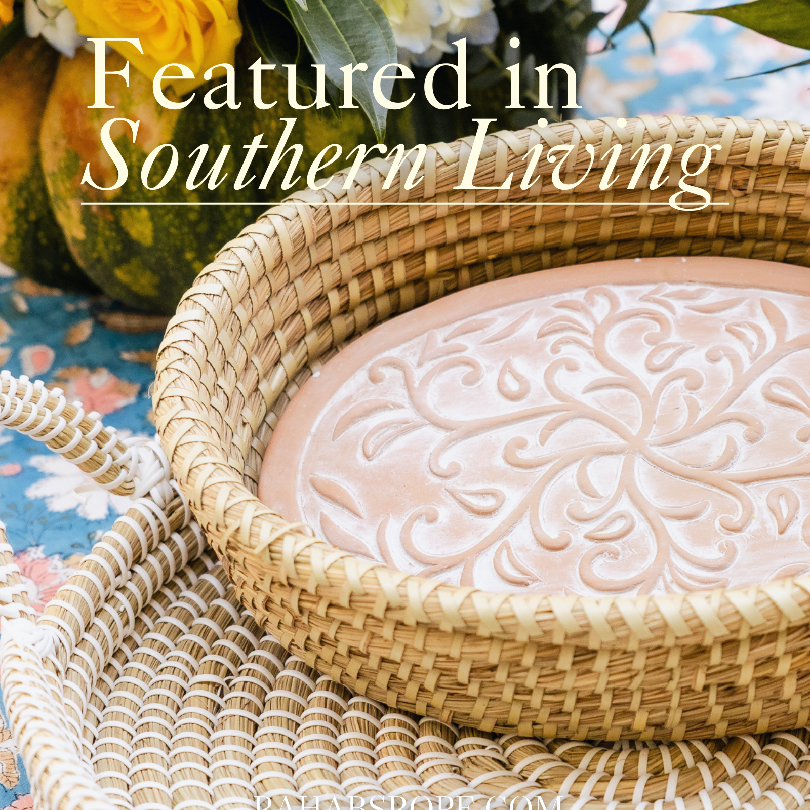 Round Ivy Swirls Bread Warmer Basket