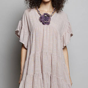Short Sleeve Ruffle Tunic