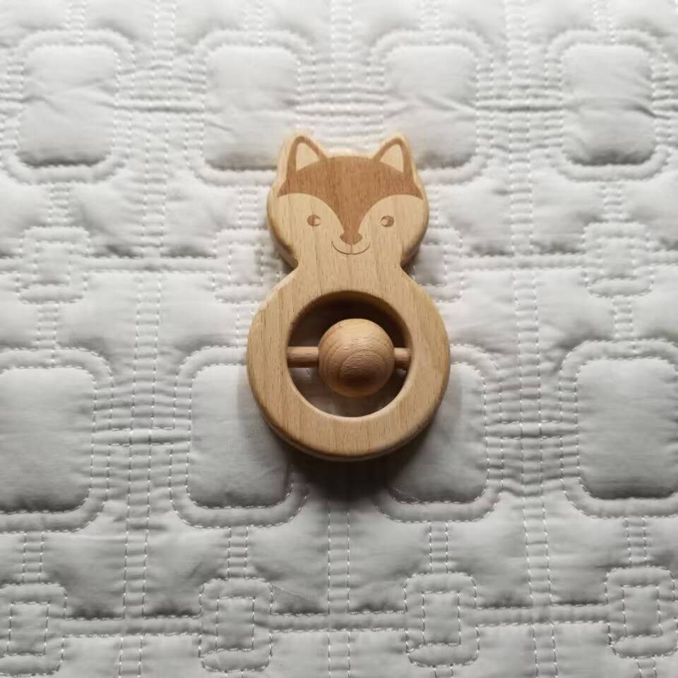 Wooden Fox Rattle