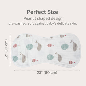 Bamboo Muslin Burp Cloth Set 2-Pack (Whale/White)