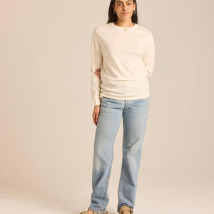 Women's Relaxed Long Sleeve: Washed Black / L