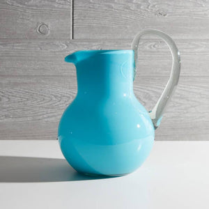 Handblown Glass Pitcher - Aqua