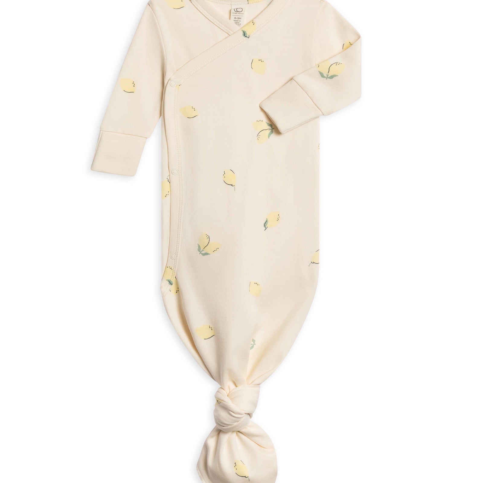 Organic Newborn Indy Kimono Gown - Lemon