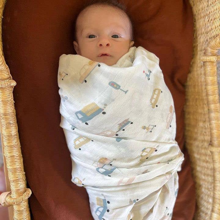 Bamboo Muslin Swaddle Blanket (Automobile)