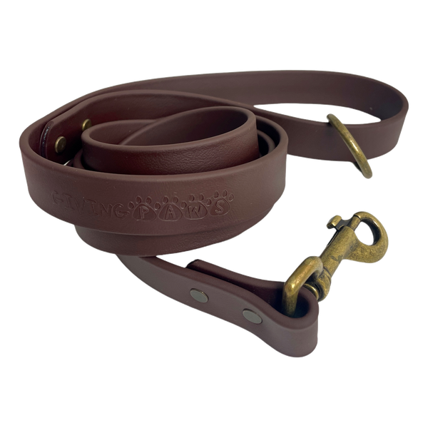 Vegan Leather Leash DARK CHOCOLATE (5 ft)