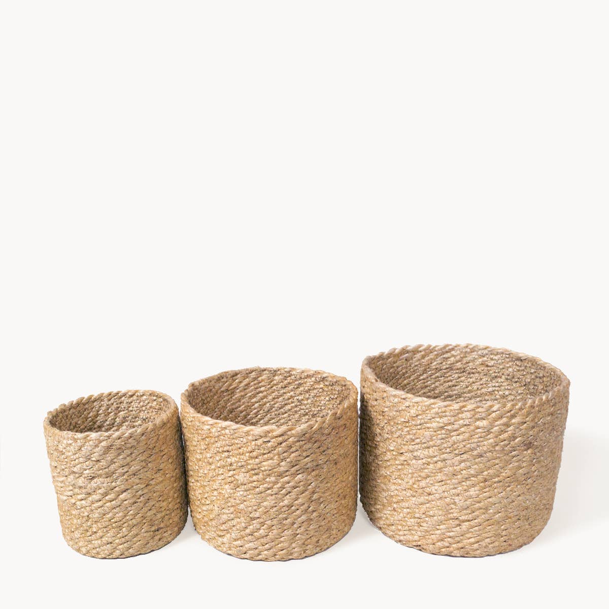 Handwoven Wicker Storage Basket l Kata Bin -Set of 3 - Lemon & Lavender