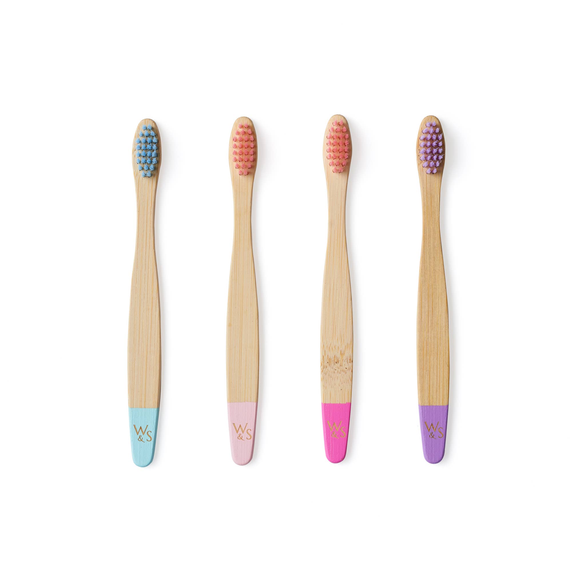 Children's Bamboo Toothbrush (FSC 100%) - 4 Pack - Candy - Lemon & Lavender