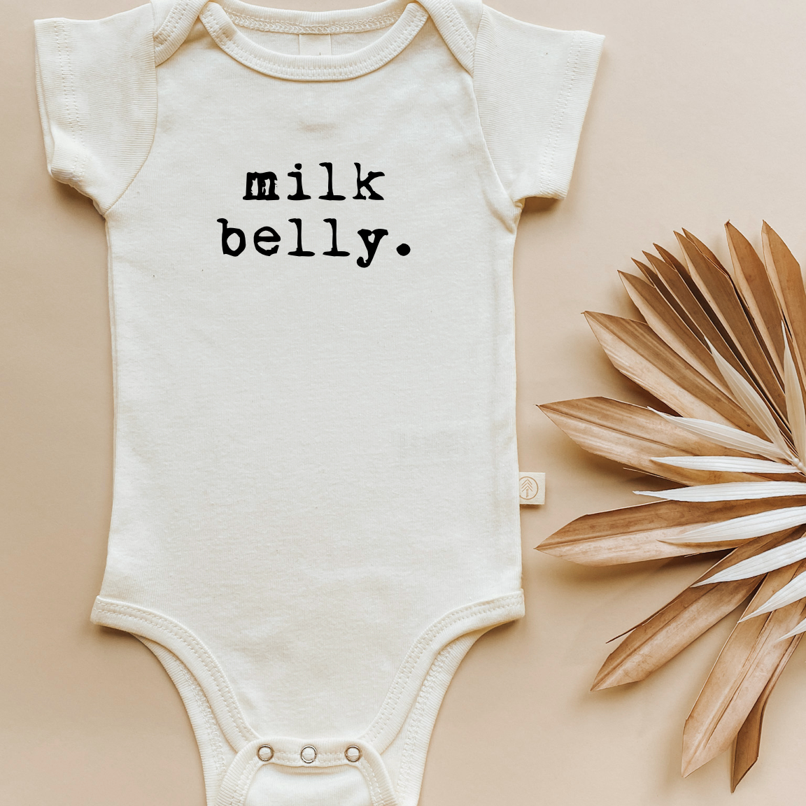 Milk Belly Organic Cotton Baby Bodysuit | Short Sleeve - Lemon & Lavender