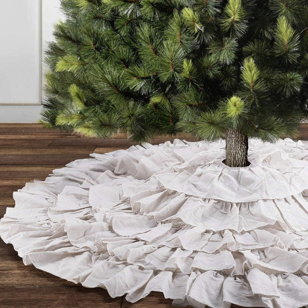 White Ruffle Tree Skirt - 48"