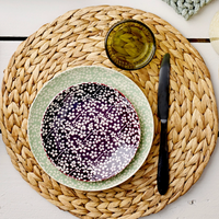 14"  round jute placemat, placemats, eco-friendly, sustainable, zero waste, Lemon & Lavender, South & Pine
