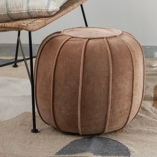 Cotton Velvet Pouf