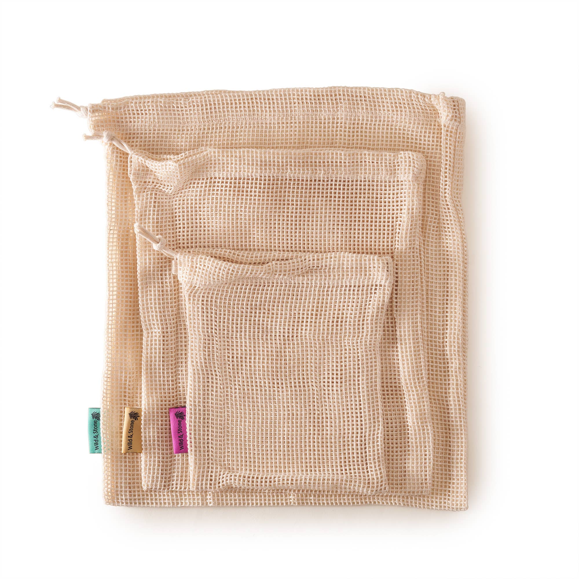 Organic Cotton Reusable Mesh Produce Bags - Lemon & Lavender