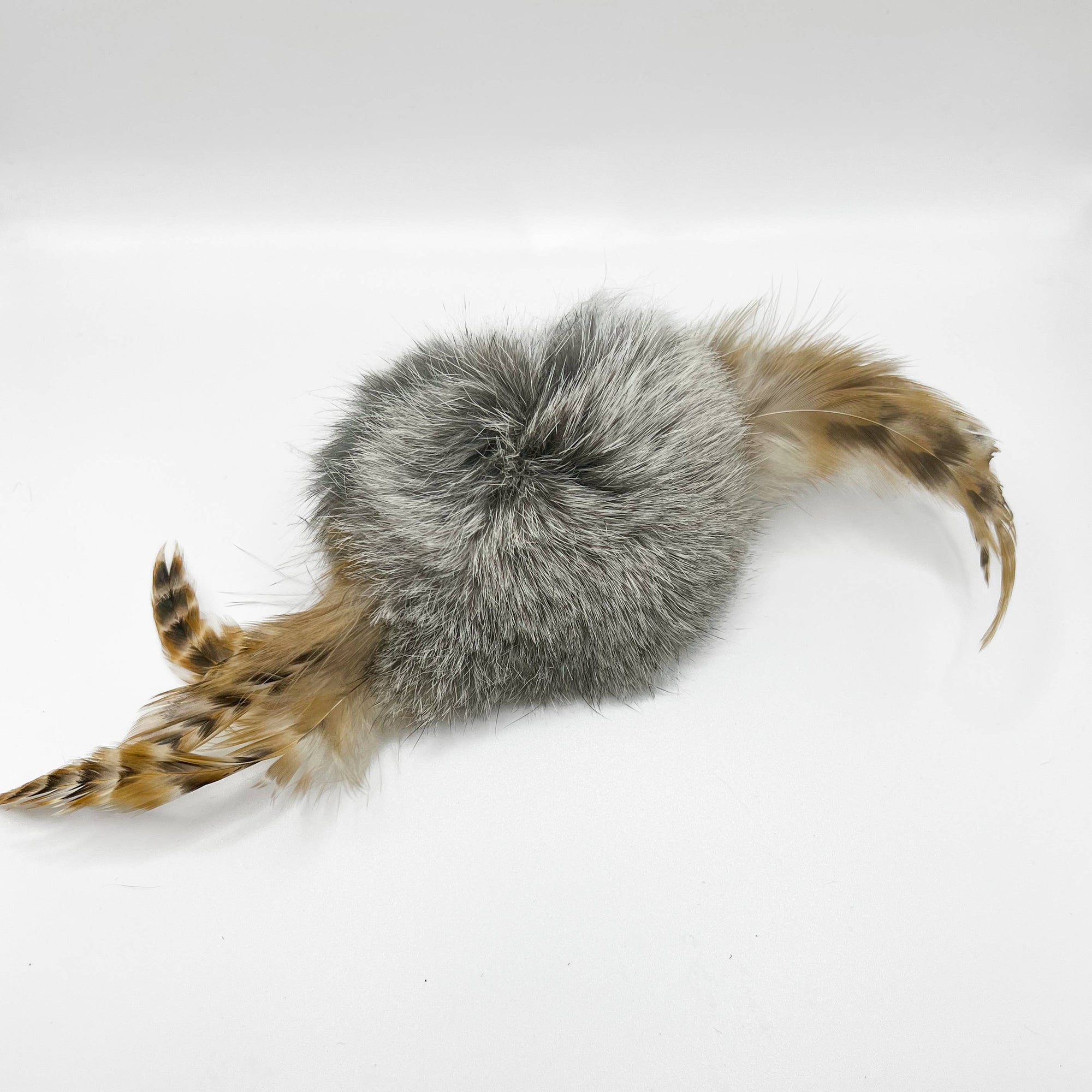 Natural Rabbit Fur, Rooster Feathers, Cat Toys, Spinners - Lemon & Lavender