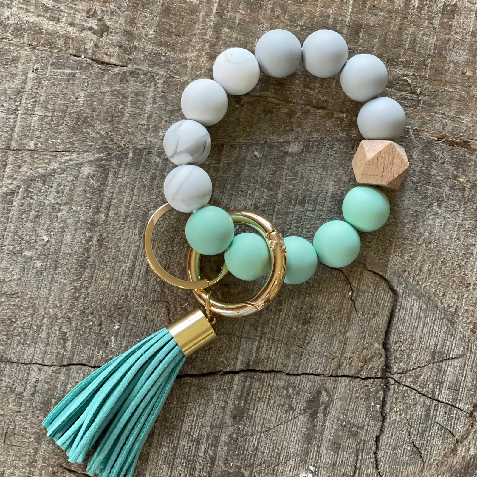 Silicone Wristlet Key Ring - Lemon & Lavender